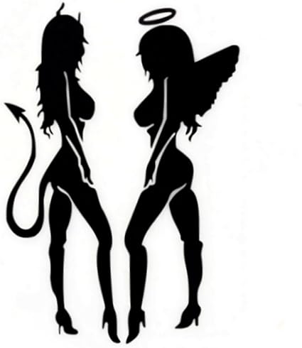 Amazon Co Jp Com Shot セクシー エンジェル ステッカー ブラック 高耐久 シルエット デザイン Mi Sticker d 家電 カメラ