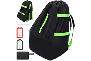 Sublaga Waterproof Car Seat Bags For Airplane Travel, Durable Carseat Cover For Air Travel Car Seat Travel Bag with Shoulder Straps and 2pcs Luggage Tags For Airplane