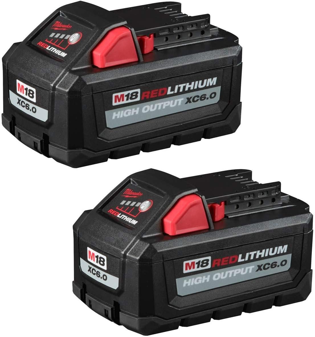 Milwaukee 48-11-1862 M18 18-Volt Lithium-Ion High Output 6.0Ah Battery Pack (2-Pack) (Non-Retail Packaging) - - 