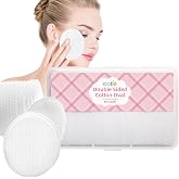 ICOTLE Large Oval Cotton Pads for Face, Dual-Sided, 80 CT, 3.54" x 2.75" | Multi-Layer &amp; Lint-Free Cotton Ovals, Smooth Side for Toner, Textured Side to Exfoliate, Makeup Removal, Reusable Storage Box