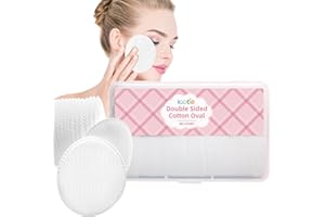ICOTLE Large Oval Cotton Pads, 80 Count, Multi-Layer, Lint-Free, Dual-Sided, Ultra-Soft Cotton Oval Pads for Makeup Removal, Cleansing, and Toner Application