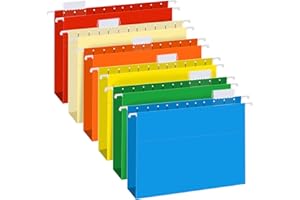 Extra Capacity Hanging File Folders, RAZCC 30 Pack Letter Size Reinforced Hanging Folders with Heavy Duty 2 Inch Expansion for Bulky Files, Filing Cabinet, Adjustable Tabs, Assorted Colors