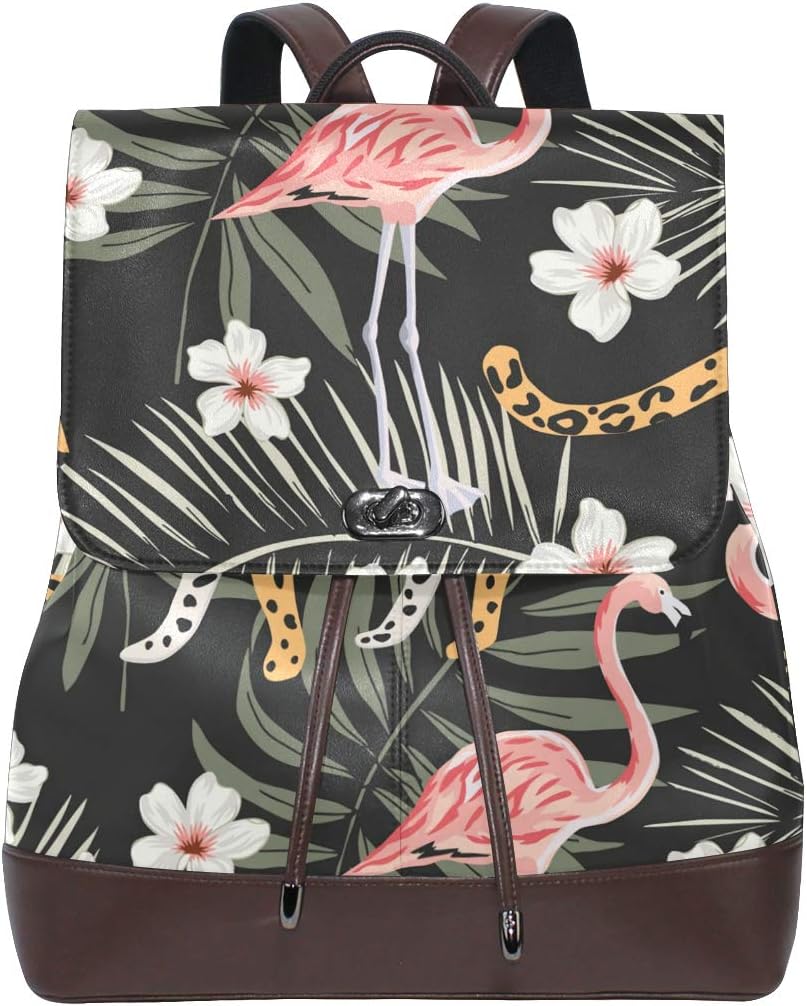 outlet sale Tropical Leopard Animals and Pink Flamingo Leather