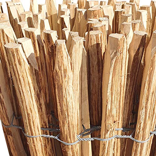 Staketenzaun Haselnuss - 60 x 500 cm (Lattenabstand 7-9 cm) - Roll-Zaun mit gut gespaltenen Staketen - Natur Haselnusszaun als Gartenzaun oder Teichumrandung – Bild 6