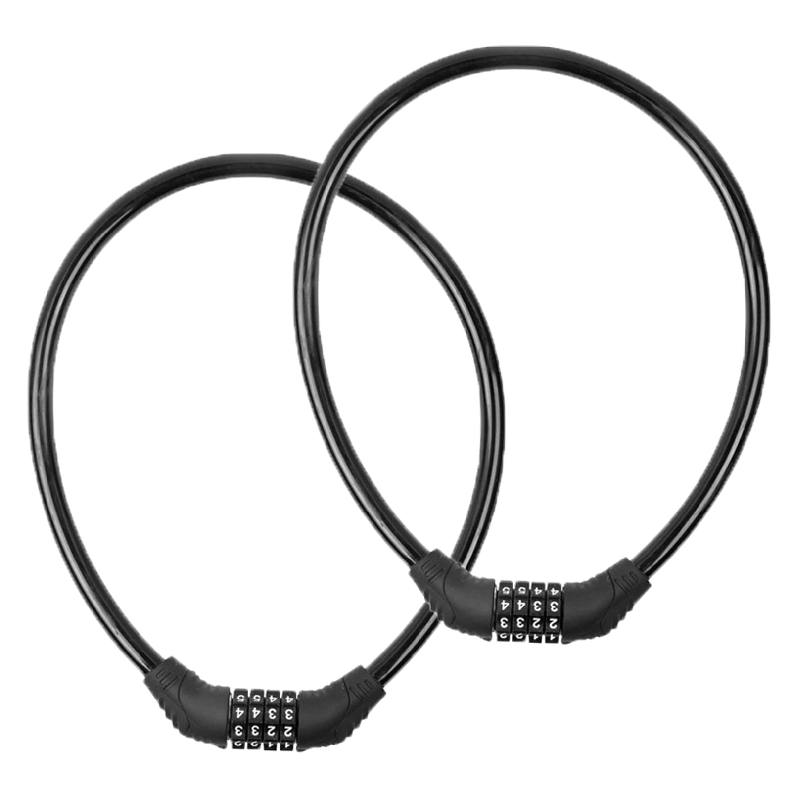 Photo 1 of 2 PACK Bike Locks Cable,Anti Theft Bicycle Lock Chain,4 Digit Security Resettable Bike Combination Lock Self Coiling Combination Cable Combo Bike Locks Without Mounting Bracket,2 Feetx1/2 Inch (Black)