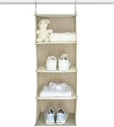 BrilliantJo Hanging Closet Organizer 4 Shelves Beige 31.5 x 12 x 12 in view 4