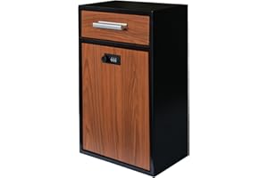 xhlokk Combination Lock Mailbox, Wood Vintage Metal Mailboxes for Outside, Security Drop Box with Lock, Heavy Duty Thickened Large Capacity Mounted Mailbox