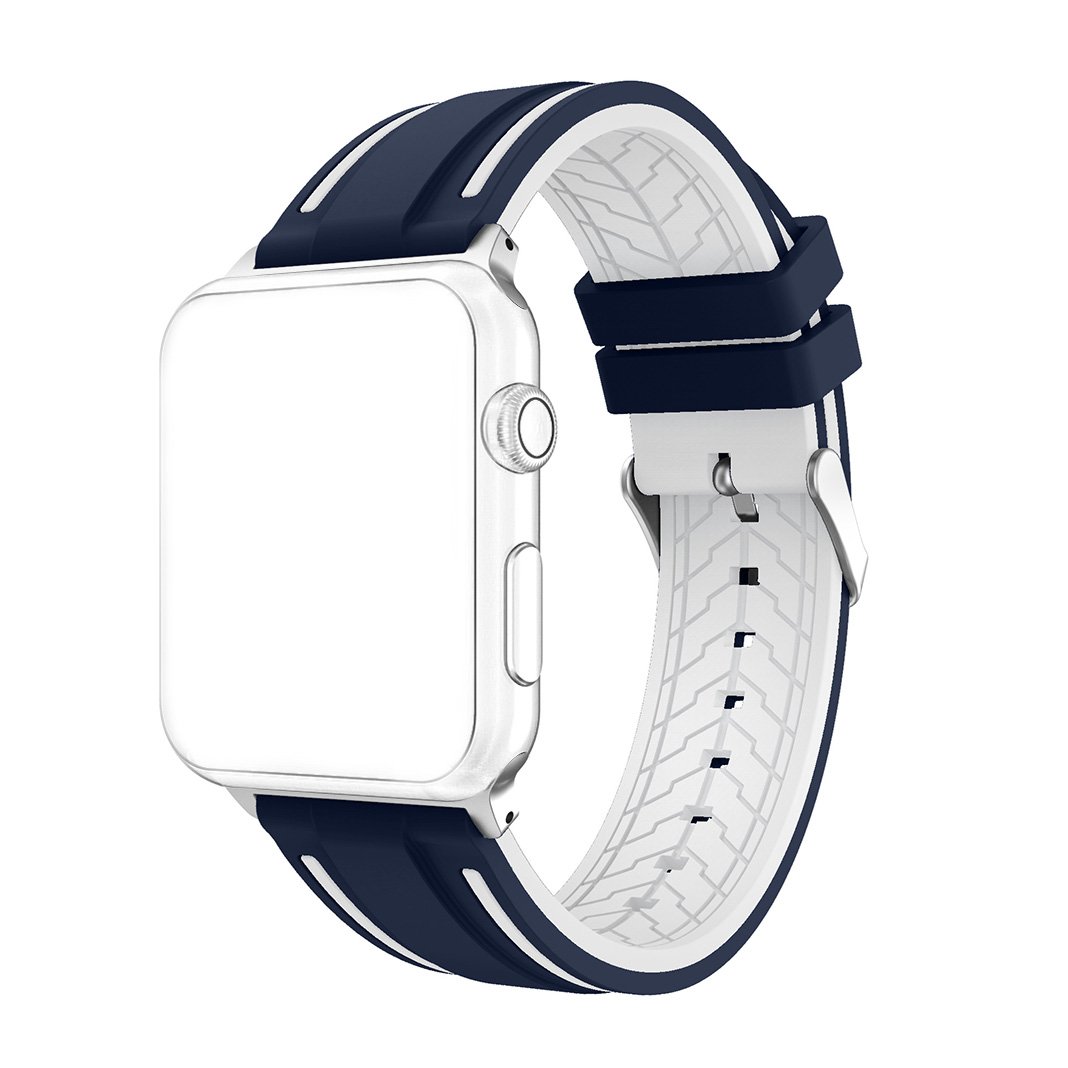 AISPORTS Compatible with Apple Watch Strap 42mm 41mm 40mm 38mm Silicone for Women Men, Soft Breathable Sport Wristband Metal Bracelet Replacement Strap for Apple Watch Series 10/9/8/7/6/5/4/3/2/1/SE