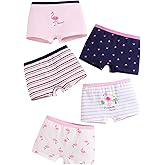 OYOANGLE Girl's 5 Pack Underwear Set Cute Boyshorts Breathable Panties Comfortable Boyshorts Set