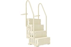 Outsunny 4-Step Swimming Pool Ladder, HDPE with Dual Handrails and Non-Slip Steps for Above Ground Pools, Entry/Exit Ladder, 