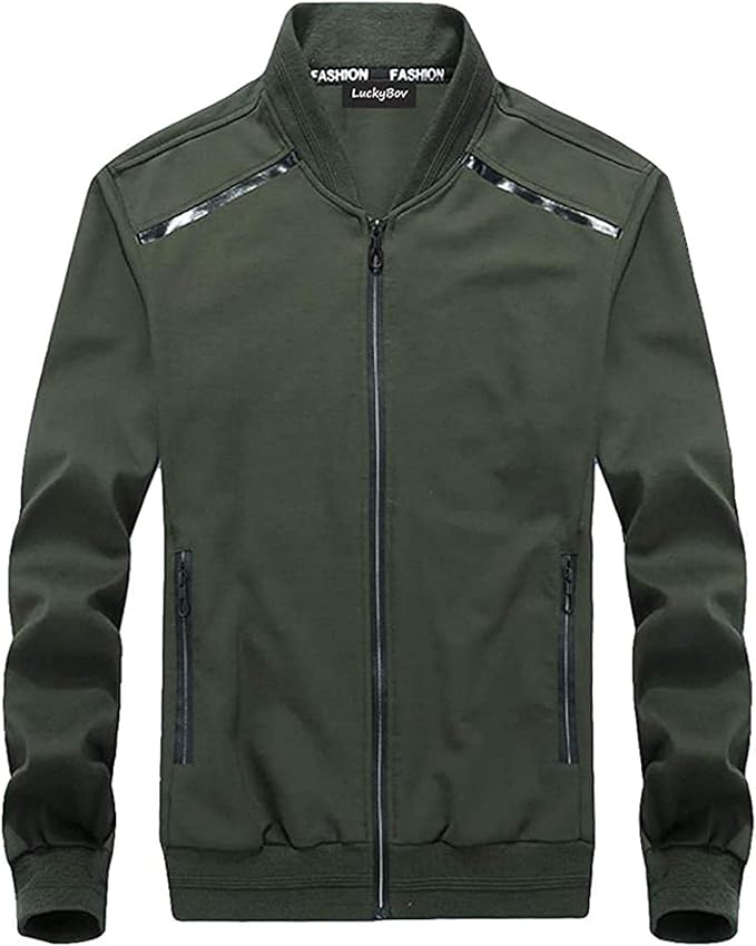 Men Spring Outdoor Coat Casual Lightweight Windproof Jacket Full Zip Amazon.co.uk Clothing