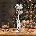 ZJchao Silver Gold Rose Gifts for Women Mother's Day Long Stem Dipped 24k Gold Rose in Gift Box Best Valentine's (Silver)