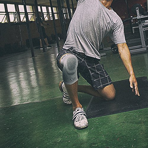 Vital Salveo Knee Compression Sleeve | Pain Relief & Swelling Recovery Brace For Sports & Daily Use - Light Grey X-Large