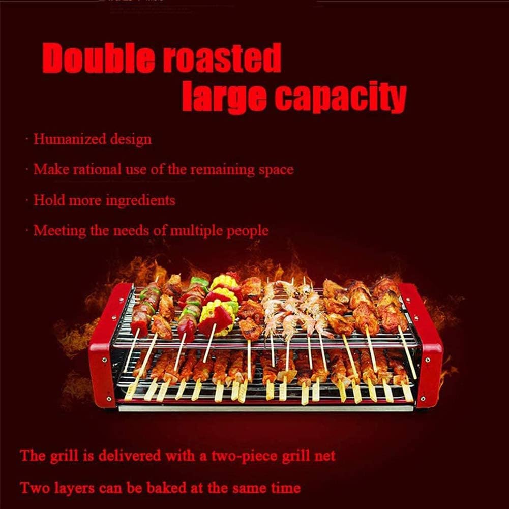 review BOYZ Barbecue Grill Electric Double Grills Smokeless Non-Stick Tabletop Barbecue Machine,with 2 Griddle Plate Can accommodate 2 to 4 People for Garden Travel Family, Party