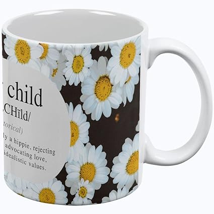 Old Glory Flor niño definición Margaritas All Over Taza de café, cerámica, Blanco,