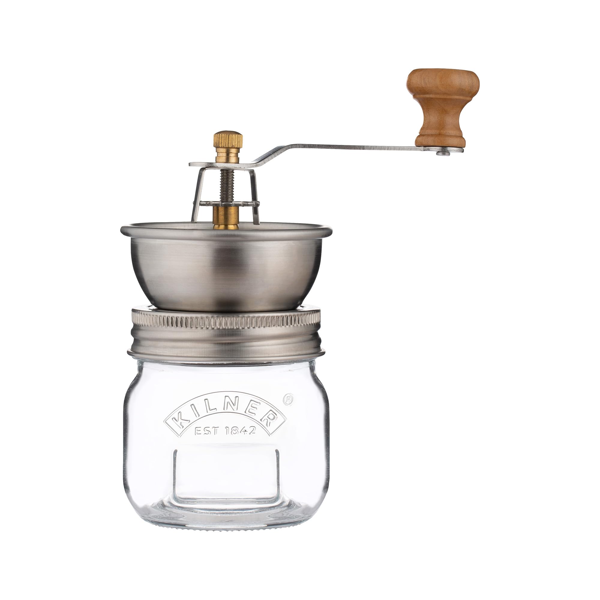 Kilner Seasoning Grinder 250 ml Glass Jar with Ceramic Grinder for Salt, Pepper, Herbs and Spices