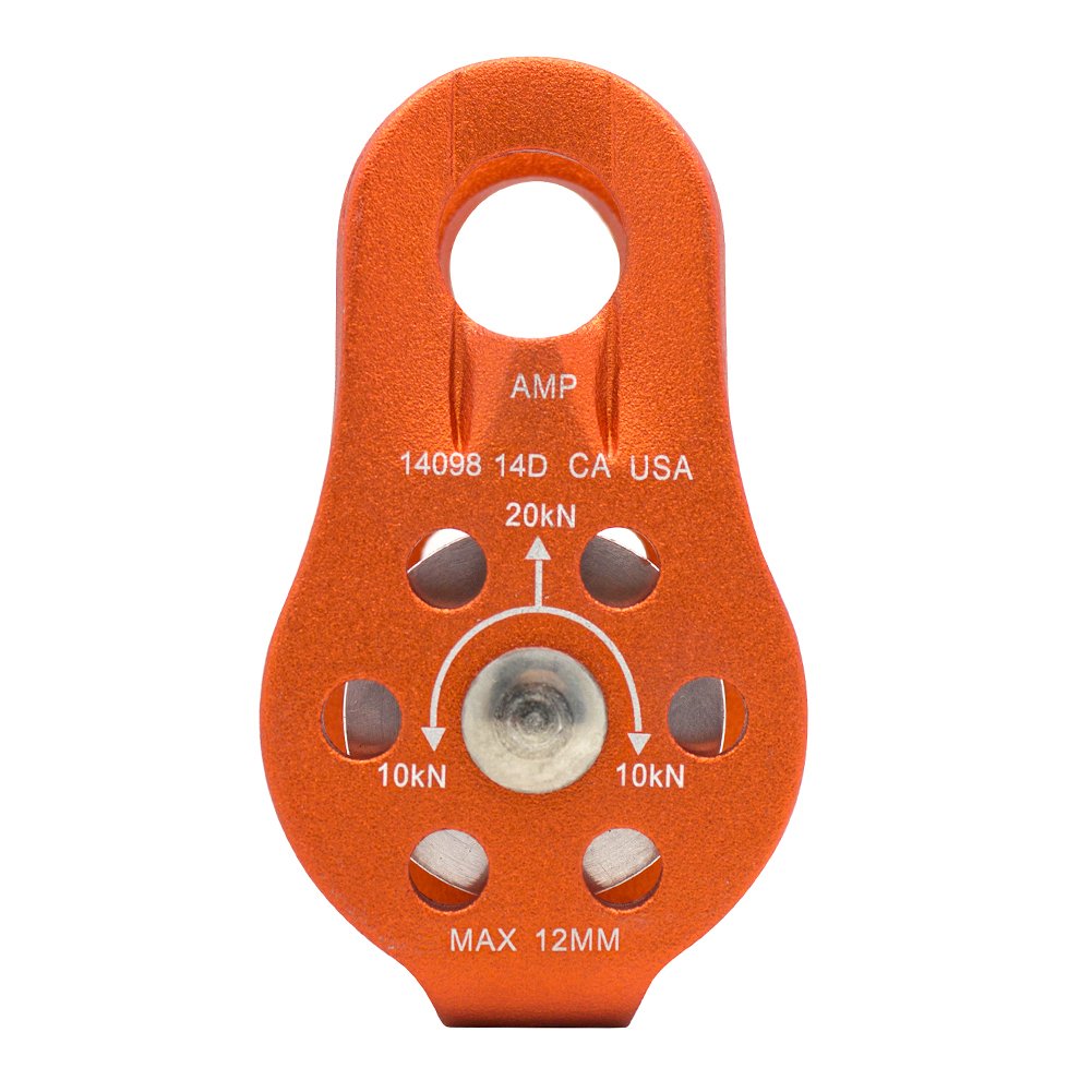 Fusion Climb Nuro Fixed Side Aluminum Pulley Orange 20KN