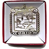 Ohio State Brass Christmas Ornament Souvenir Gift
