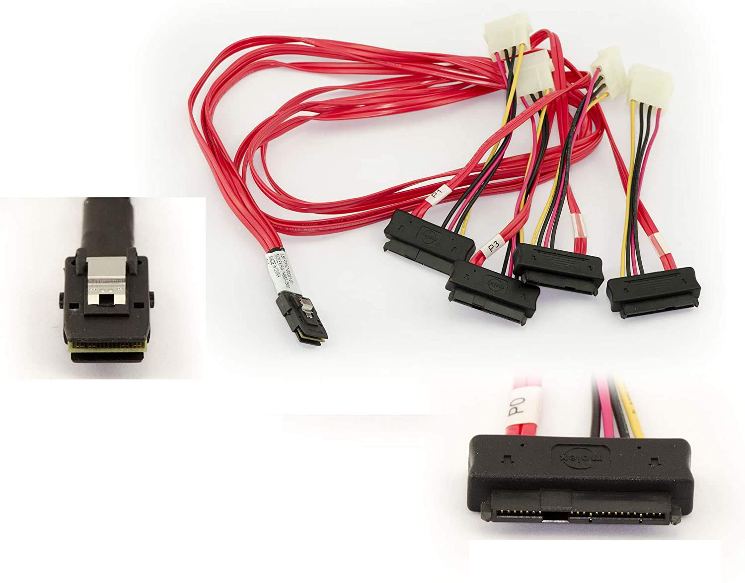 KALEA-INFORMATIQUE SAS MiniSAS SFF-8087 to 4-pin SFF-8482 cable. Length 1M, SFF8087 26-pin Mini-SAS internal to SFF8482 SAS internal.