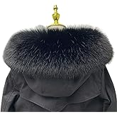 FYJDI Faux Fur Trim for Hood Replacement Detachable Fur Hood Trim of Winter Coat Unisex, Faux Fur Collar Scarf Hood Collar Shawl Stole Neck Warmer for Winter Coat, Buttons Included