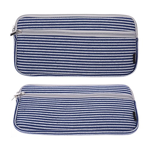 Case Star Canvas Case Dark Blue Classic Stripe with Anti Shock EVA Foam Shock Resistant Padding Inside for Apple Wireless Keyboard A1314 / Apple Magic Keyboard A1644