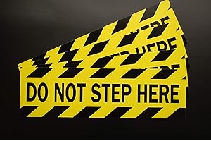 FIVE STAR GRAPHICS Do Not Step Here Stickers Vinyl Decals (4 Pack!!) 10" X 3" Caution Indoor Outdoor (X4PS35)