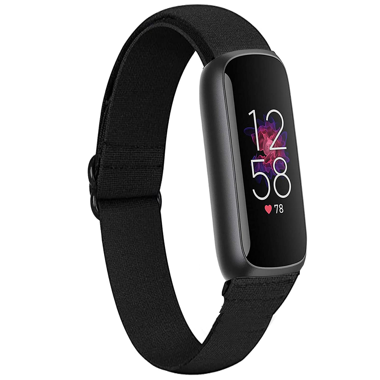 Giaogor Compatible for Fitbit Luxe Band, Stretch Elastics Nylon Adjustable Replacement Strap Accessories Compatible for Fitbit Luxe Fitness and Wellness Tracker (Black)