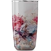 S'well Stainless Steel Tumbler with Slide-Open Lid, 18oz, Rose Marble, Triple Layered Vacuum Insulated Containers Keeps Drinks Cold for 12 Hours and Hot for 4, BPA Free