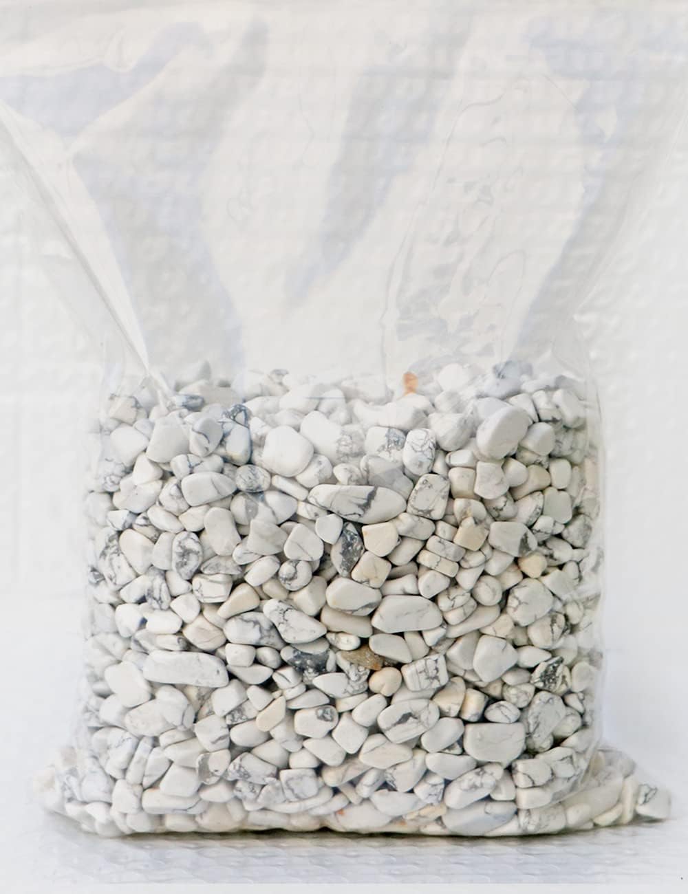 Hardscaping Materials - 100% Natural White Turquoise Polished Stones 2.7lb Decorative Jade Pebbles Marble Rock Bonsai Gravel for Plants, Gardens, Décor, Landscaping, Succulent, Terrarium, Without Fillers, Bright White Finish