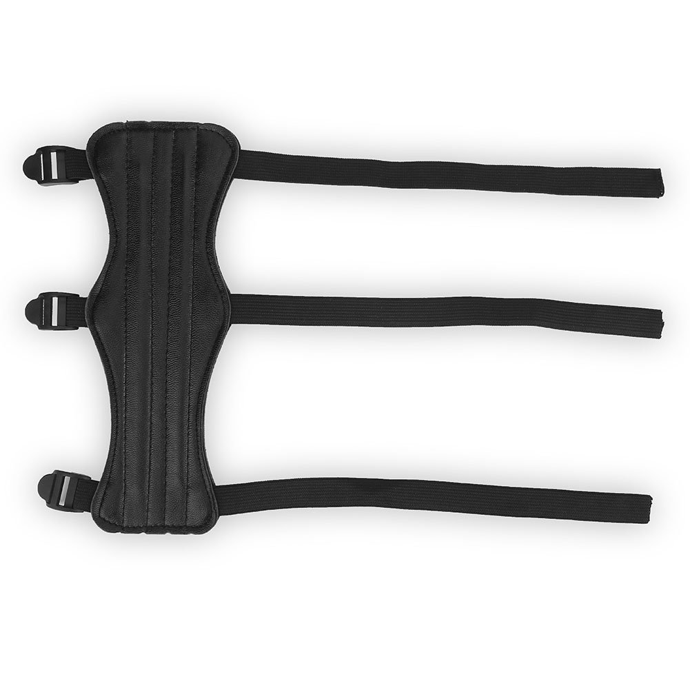 Archery Arm Guard, Adjustable Bow Protective Sleeve for Recurve Compound Bow Hunting Outdoor Shooting Training with 3 Elastic Straps