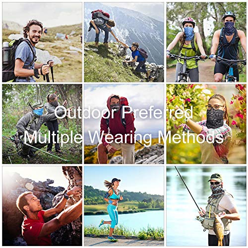 EVQ 5Pcs Neck Gaiter Seamless Scarf Face Bandanas Balaclavas for Outdoors Fishing Running Women Men (5pc pack2)