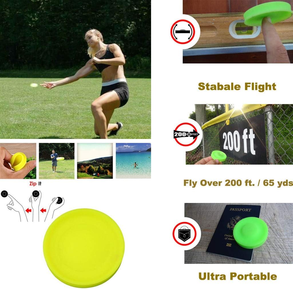 Prevently Mini Flying Disc, Creative Hand-push UFO Mini Pocket Flexible Soft New Spin in Catching Game for Adults and Kids (Green)