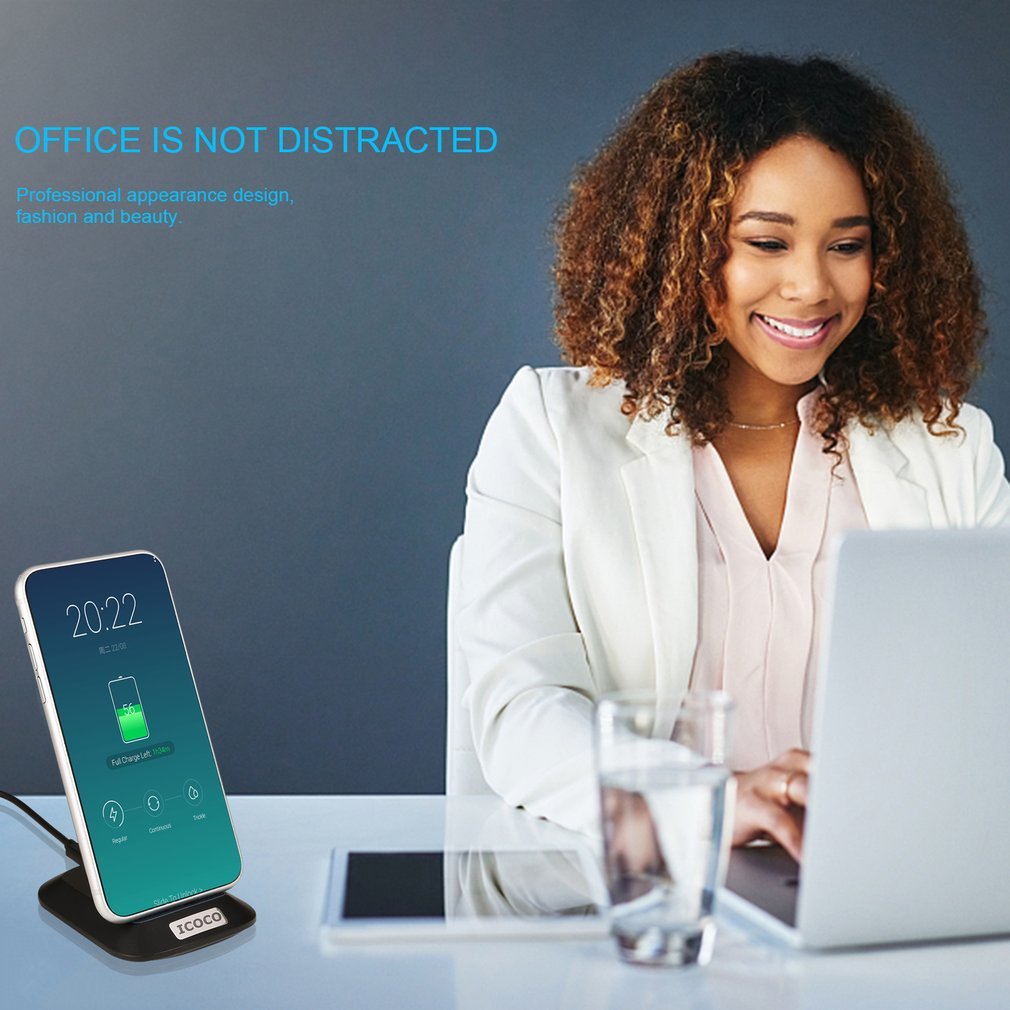 Caricatore Wireless, MIGVELA Caricabatterie Wireless con LED Indicatore per iPhone 8/8Plus/X, Samsung S8/S8 Plus, Note 8, S7 Edge, S6/S6 Edge, Lumia 950 (Nero)