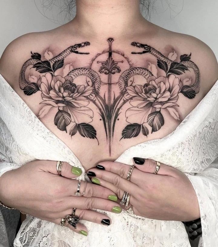 Temporary Floral Tattoos Adults for Women Temporary Neck Long Lasting Temp Realistic Fake Unique Tattoo Mandala Body flowers Sticker Women Real Looking Fake Tatoos (Temporary Tattoos Sticker 37) — image 1