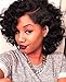 Short Lace Front Wigs L Part Bob for Women Synthetic Wavy Curly Black Color