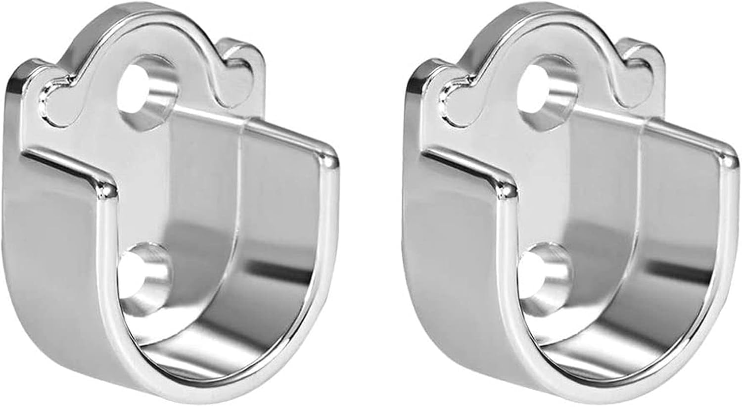 MACHSWON 25mm Zinc Alloy Wardrobe Rod Bracket,Wardrobe Rod End Supports,Flange Rod Holders for Wall Mounted Pole Bracket Bathroom Shower Pole 2pcs