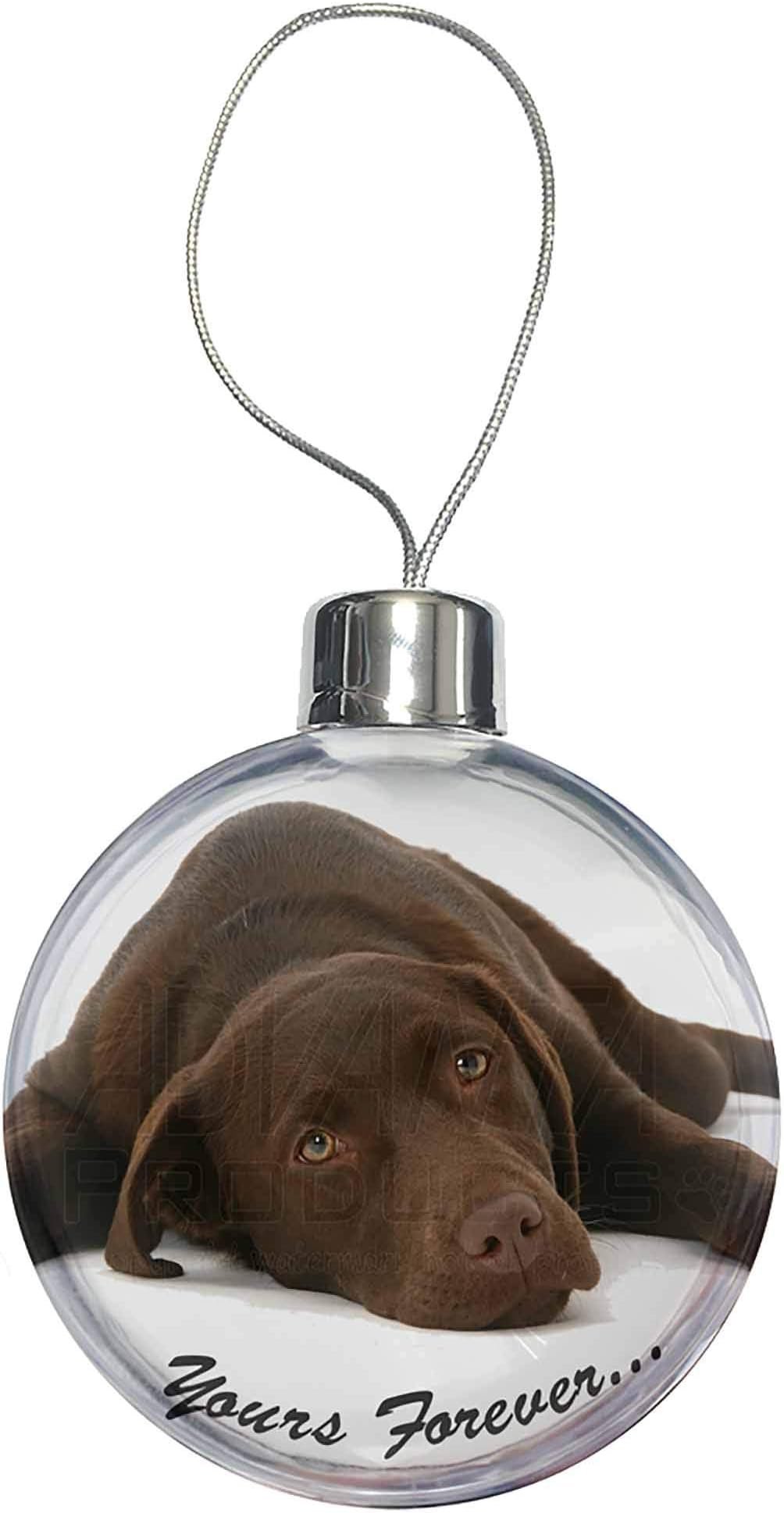 Chocolate Labrador Dog Love Christmas Tree Bauble with full colour print as shown - Advanta Group®