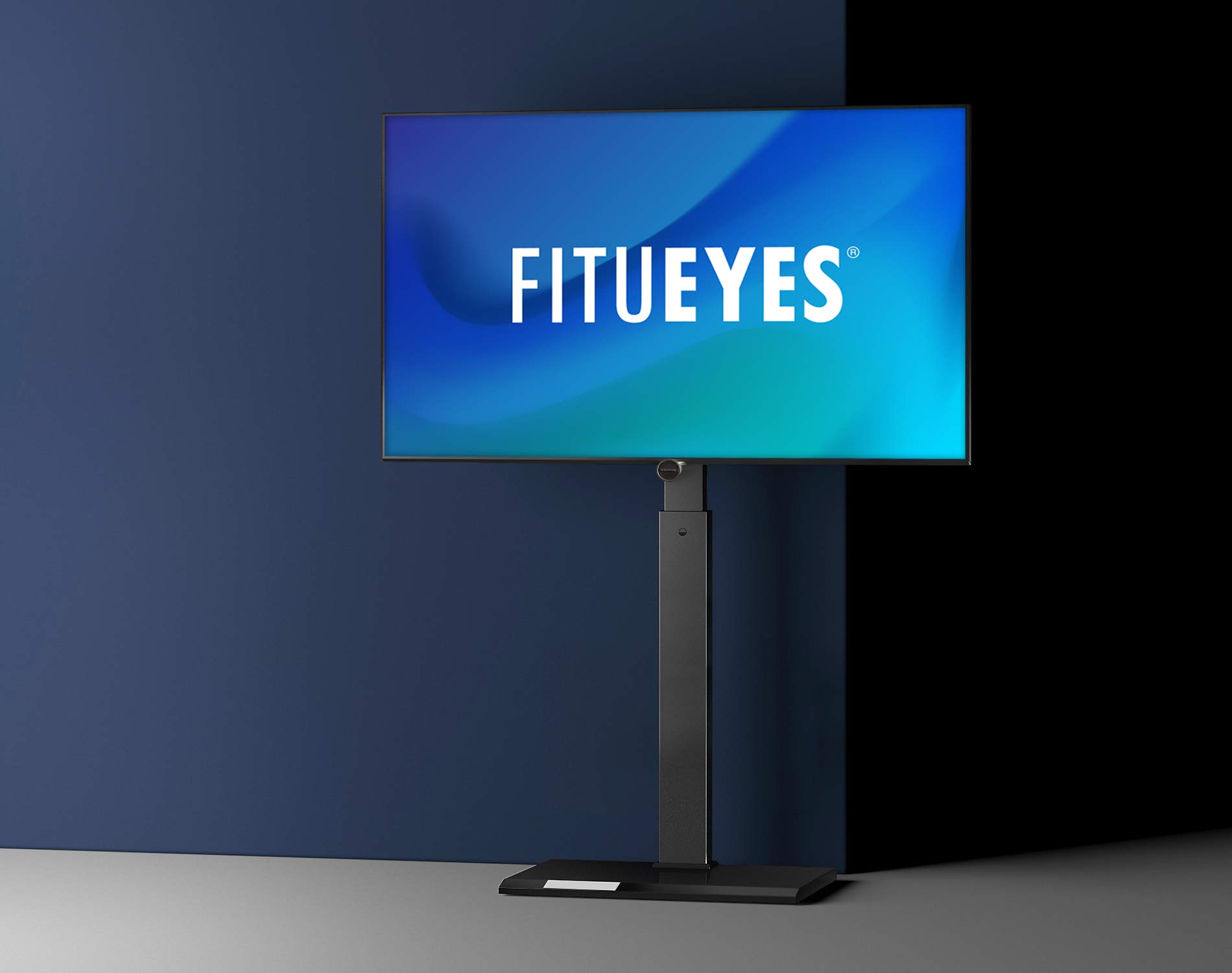 FITUEYES Metal Base Floor TV Stand with Swivel Mount Space Saving for TVs Up to 65” LCD LED OLED Plasma Flat Panel or Curved Screen Height Adjustable, FT-S1602MB