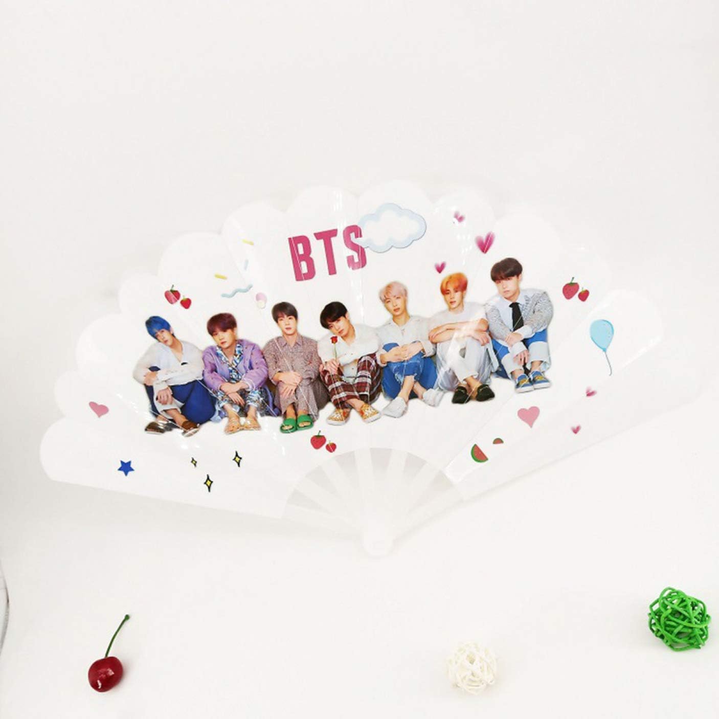 jinanshiCathy Oliver remarkable KPOP BTS 《MAP OF THE SOUL : PERSONA》 Same paragraph Figure PVC Seven Fold Fan Super Cute Printing Handheld Fan A.R.M.Y Hot Gift