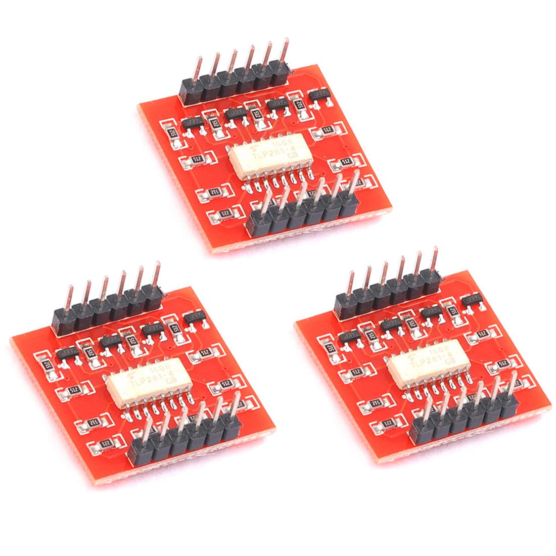 Hailege 3pcs TLP281 Optical Coupler Isolation Module 4 Channel Optical Coupler Isolation Module High/Low Level Expansion Board