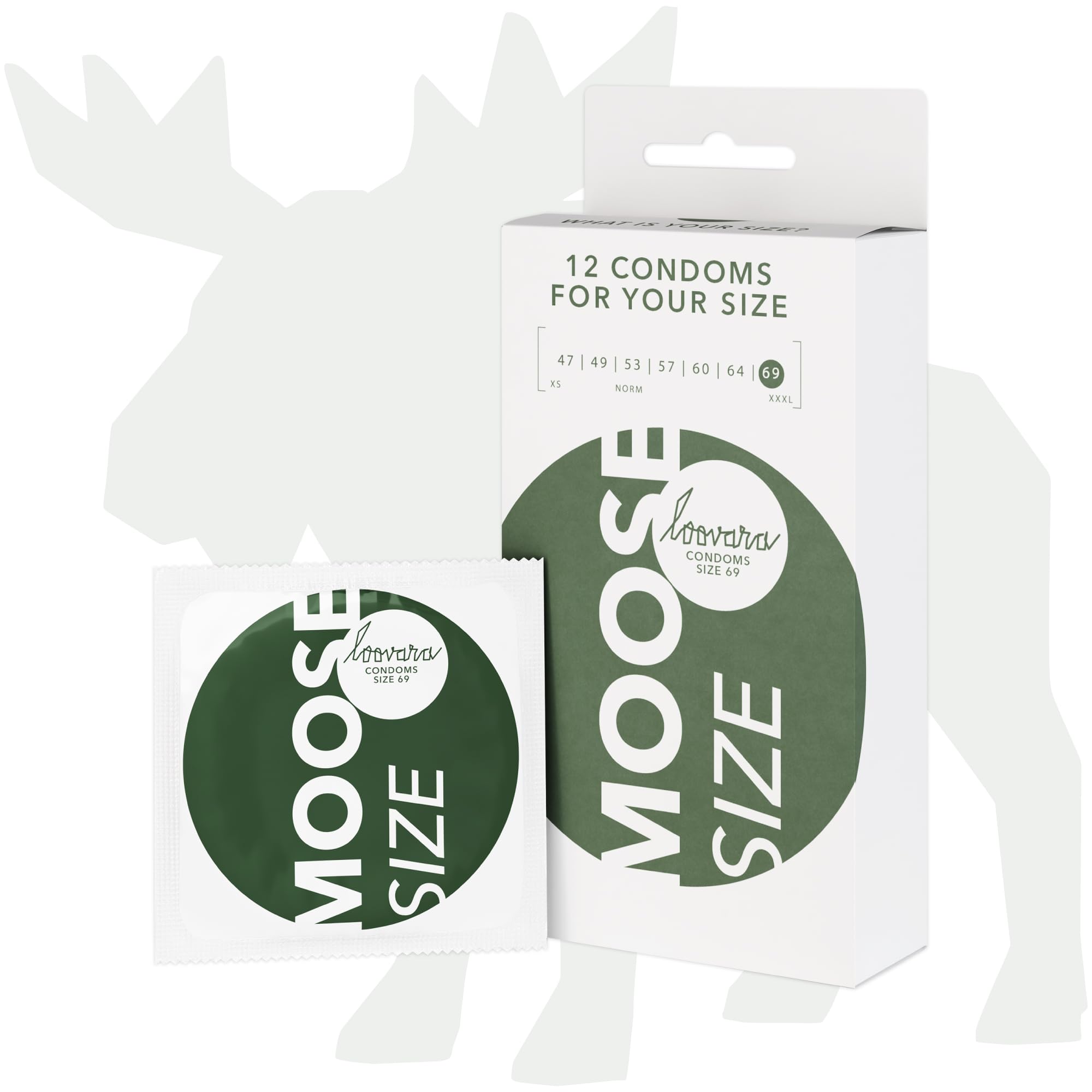 Loovara Intimate - Moose 69 Natural Condoms Size 69-12 Pieces