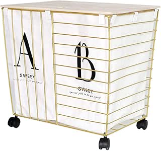 LHY BATHLEADER Cestas de Ropa Sucia con Tapa de Roble clasificado cesto