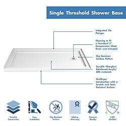 DreamLine SlimLine 34 in. D x 60 in. W x 2 3/4