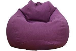 WAQIA Stuffed Animal Storage Bean Bag Chair Cover (No Filler) - Stuffable Zipper Beanbag Cover-Cotton Linen Memory Foam Beanbag Replacement Cover for Adults and Kids Without Filling