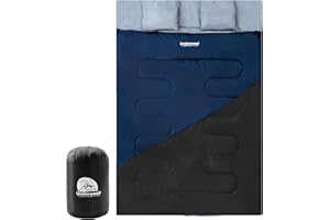 Double Sleeping Bag for Adults Kids - Lightweight 2 Person Sleeping Bag with Pillow, Queen Size Waterproof Camping Sack Two P