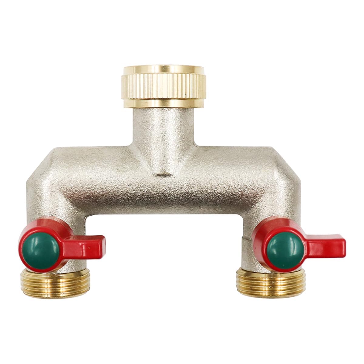 Tiardey 2-Way Tap Water Distributor, Water Distributor, 3/4 Inch Connection Distribution with Garden Hoses Ball Valve for Adjusting and Shutting the Water Flow