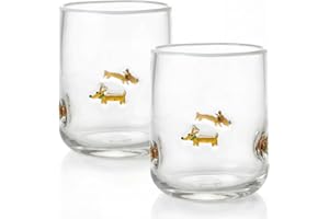 SiliFine Dachshund Icon Juice Glasses, 14oz Animal Dachshund Dog Stemless Wine Drinking Juice Glass Cup for Party Supplies Gift