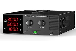 IKOCOCATER 30V 60A High Power DC Power Supply Variable(Plug NOT Included), 1800W Adjustable Switching Regulated DC Bench Power Supply with PC Software Control, Precision 4-Digits Display, Precision Encoder Knob