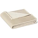 Amazon Basics Soft Fleece Throw Blanket, Lightweight Cozy Blanket for Couch & Sofa, 50 x 60 Inches, Beige