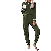 Ekouaer Pajamas Set for Women Soft Comfy Pjs Sets Long Sleeve Sleepwear Loungewear S-XXL